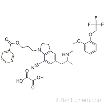 1- [3- (benzoilossi) propil] -2,3-diidro-5 - [(2R) -2 - [[2- [2- (2,2,2-trifluoroetossi) fenossi] etil] ammino] propil] -1H-indolo-7-carbonitrile etanedioato CAS 885340-12-5